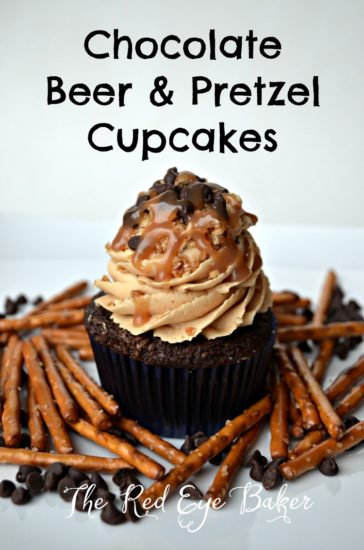 Chocolate, Beer, & Pretzel Cupcakes | The Red Eye Baker