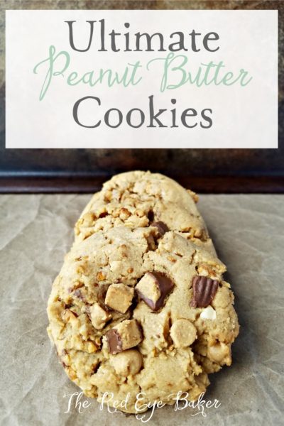 Ultimate Peanut Butter Cookies | A peanut butter lovers cookie! Ultimate Peanut Butter Cookies are filled with honey roasted peanuts, peanut butter chips and chunks of Reese's cups.