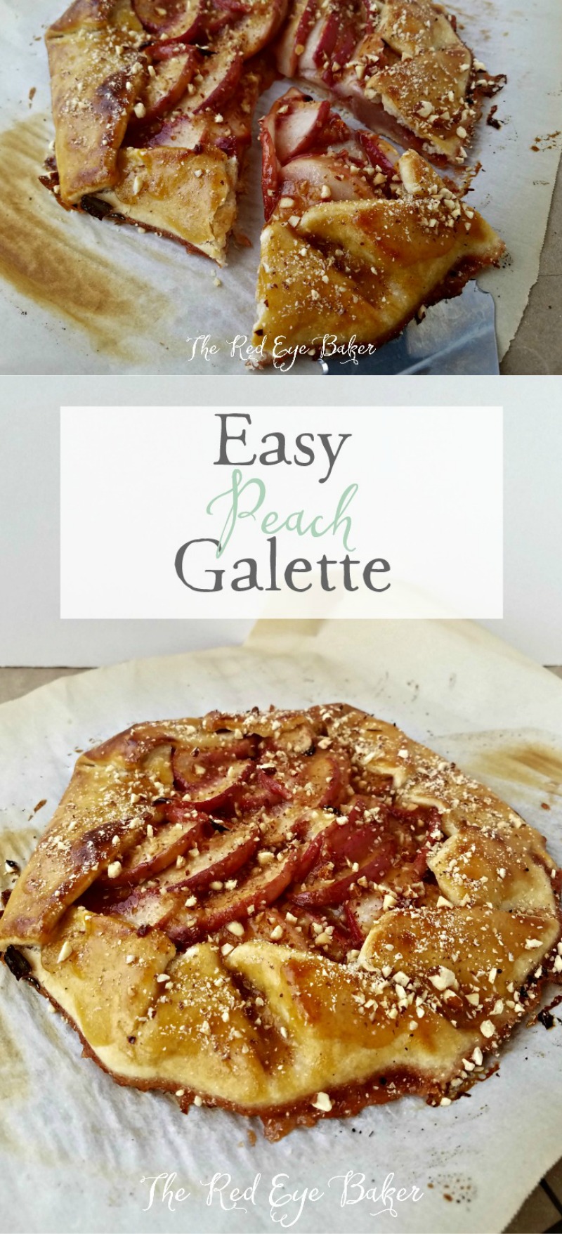 Easy Peach Galette | An easy and simple dessert. This Easy Peach Galette would work perfectly for brunch served with coffee or even a scoop of ice cream.