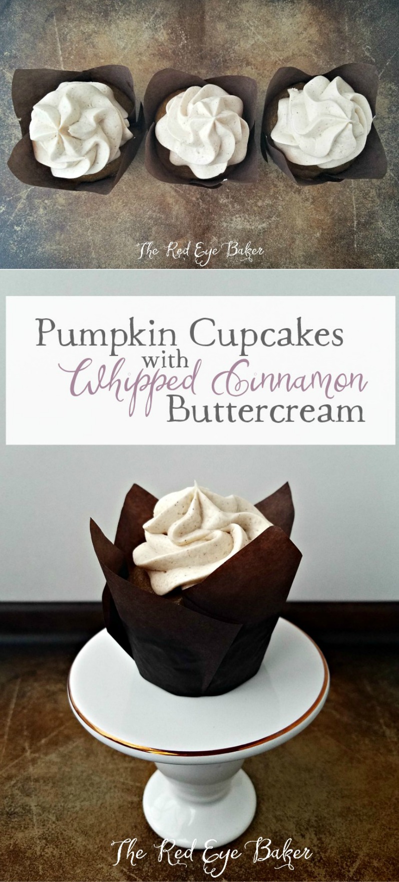 Pumpkin Cupcakes with Whipped Cinnamon Buttercream | Welcome fall into your kitchen with these perfectly spiced Pumpkin Cupcakes with delicious and fluffy Whipped Cinnamon Buttercream.